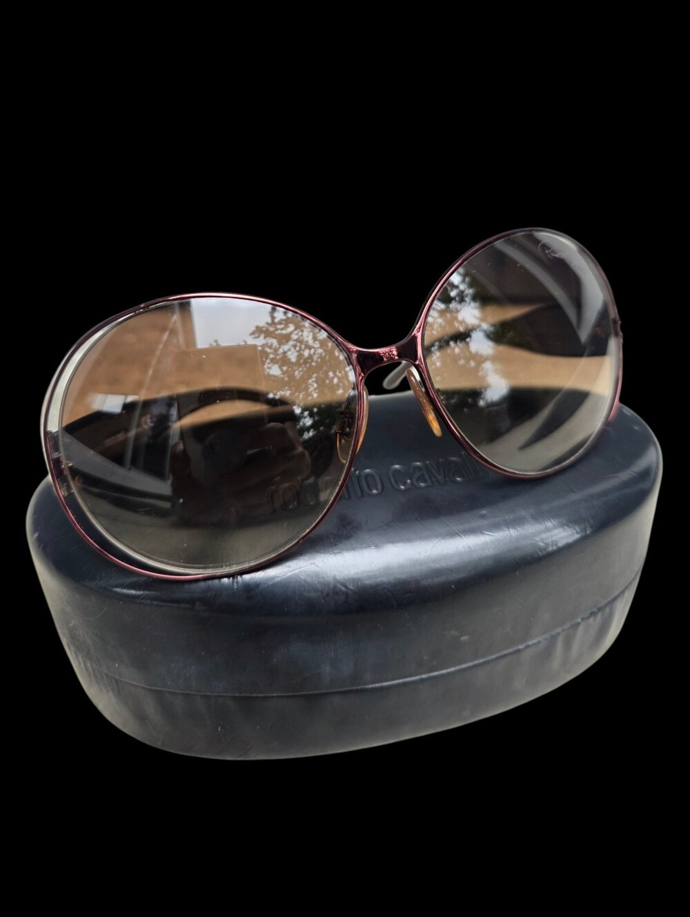 Roberto Cavalli Oversized Round Sunglasses | Brown Gradient | w/ Hard Case